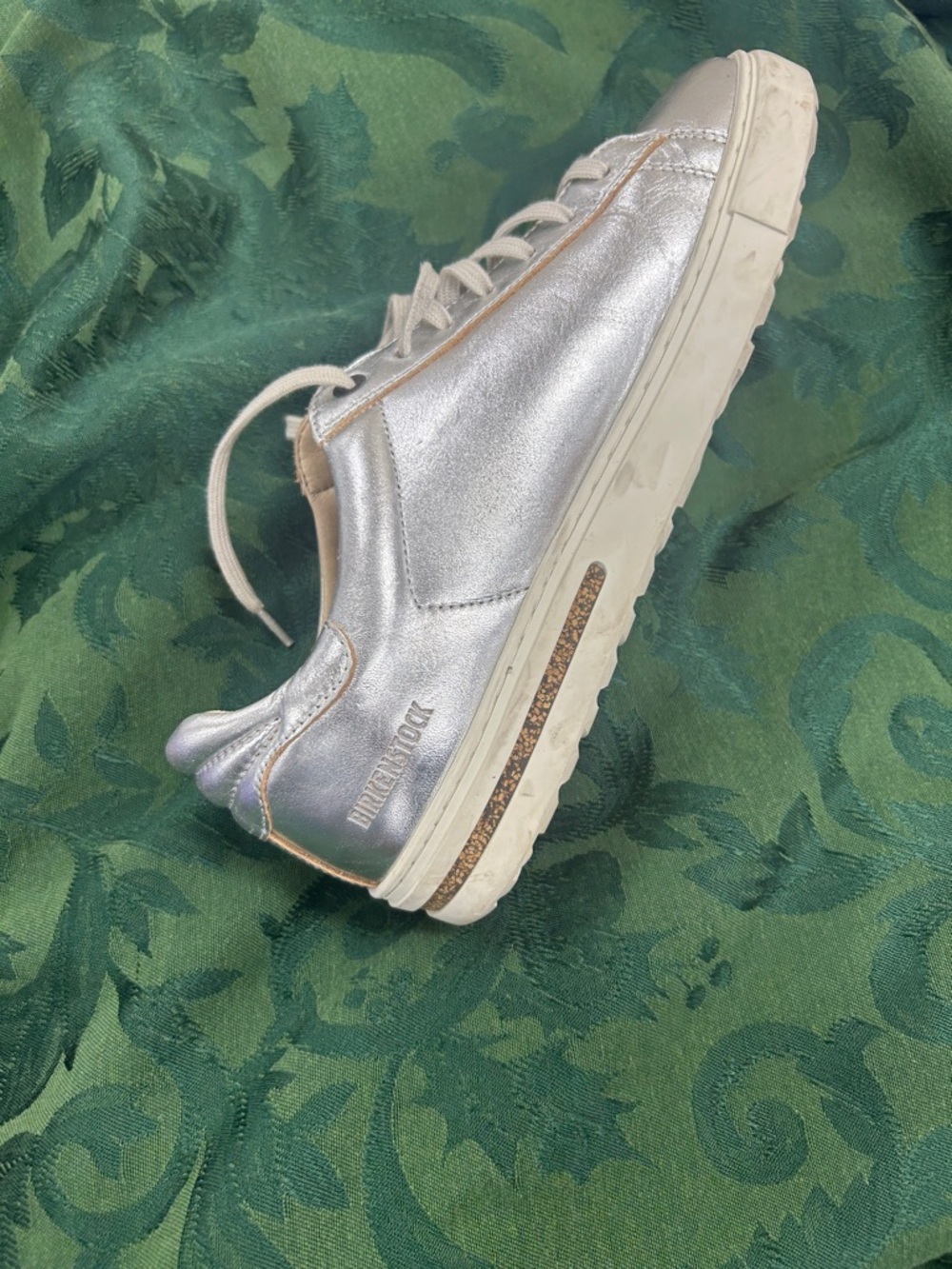 Birkenstock Women’s Silver Metallic Lace-Up Sneaker